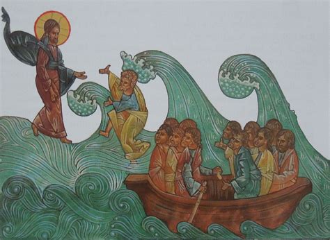 Peter walking on Water Icon | Water icon, Jesus painting, Jesus walk on water