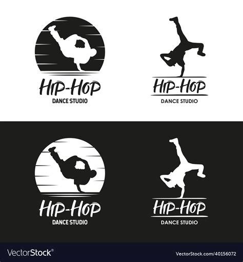 Hip hop dance logo break school or studio Vector Image