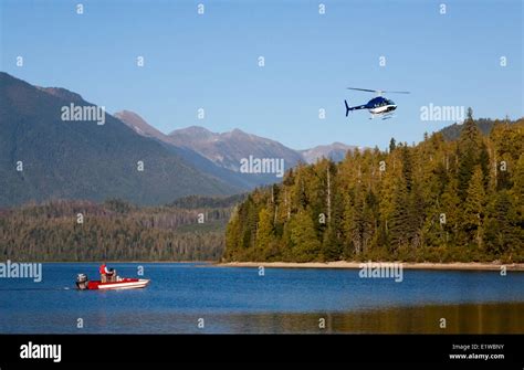 Heli-flyfishing, Quesnel Lake, Cariboo Mountains, British Columbia ...