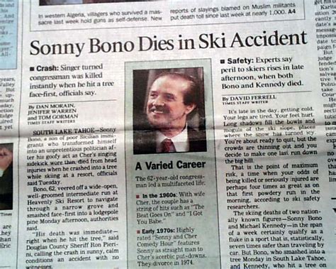 Sonny Bono killed skiing in 1998... - RareNewspapers.com