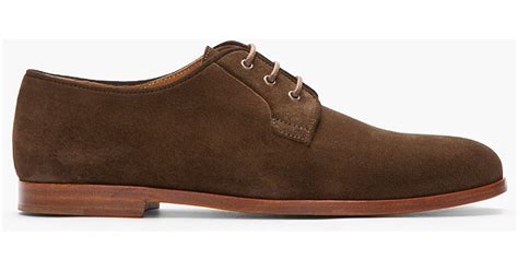 Lyst - A.P.C. Dark Brown Suede Derby Laceup Shoes in Brown for Men