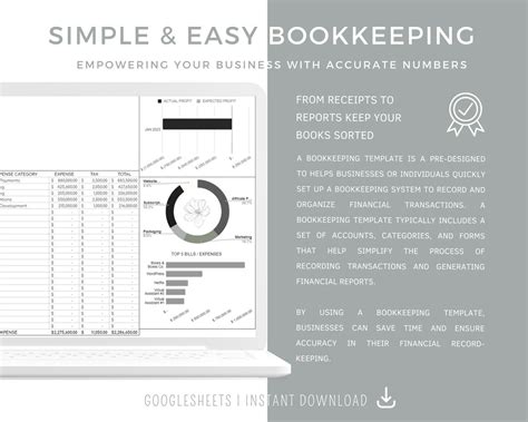 Easy & Simple Bookkeeping Template Google Sheets Income - Etsy