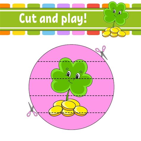 Premium Vector | Cut and play logic puzzle for kids education ...