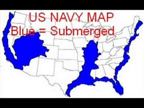 Navy map of future earth changes in the United States - YouTube