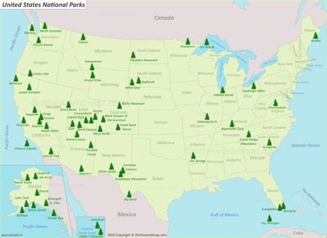 U.S. National Parks Map - Ontheworldmap.com