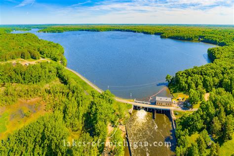 Allegan Dam with lake Allegan — Dan J. Zeeff - Aerial, Landscape ...