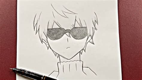 Anime Boy With Glasses Drawing