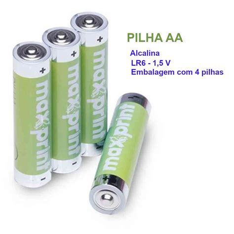 Pilha AA Alcalina Maxprint - Kit com 4 unidades - WebStore