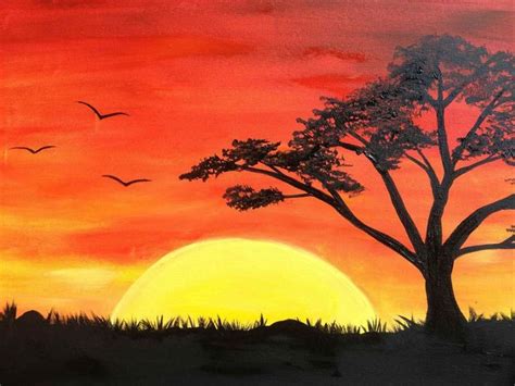 Watercolor landscape paintings for beginners at paintingvalley.com | Sunset landscape painting ...