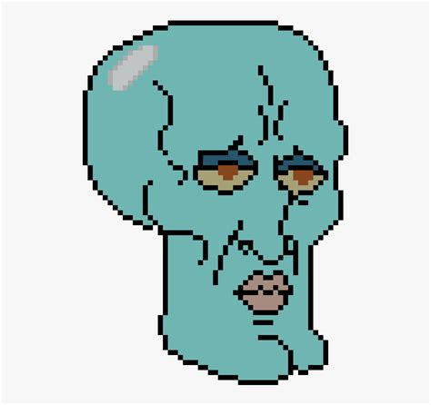 Calamardo Guapo Png - Minecraft Pixel Art Handsome Squidward, Transparent Png - kindpng