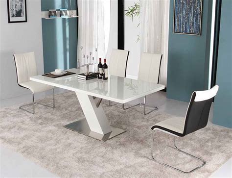 Modern White Lacquer Dining Table | Modern Dining