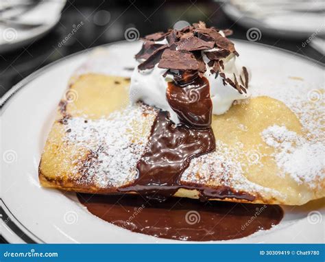 Chocolate crepe stock image. Image of brown, chocolate - 30309419