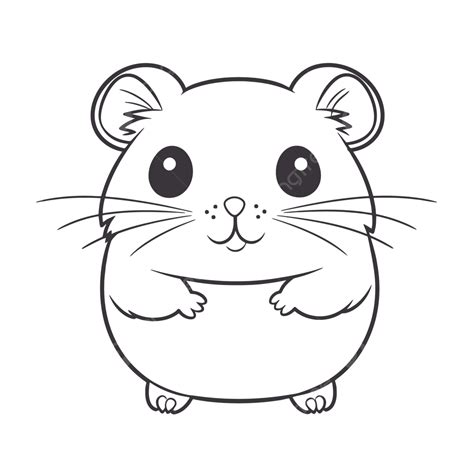 Cute Animal Hamster Coloring Page Outline Sketch Drawing Vector, Animal Drawing, Wing Drawing ...