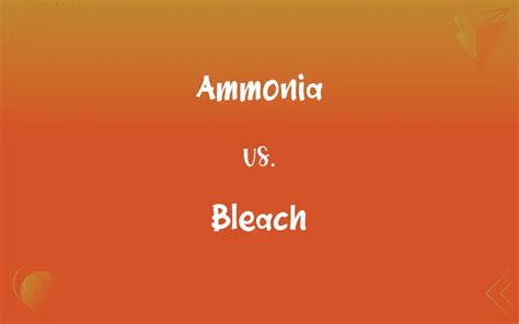 Ammonia vs. Bleach: What’s the Difference?