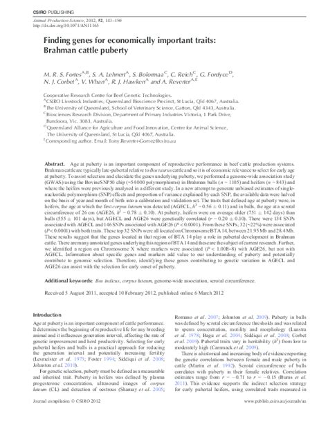 (PDF) Finding genes for economically important traits: Brahman cattle ...