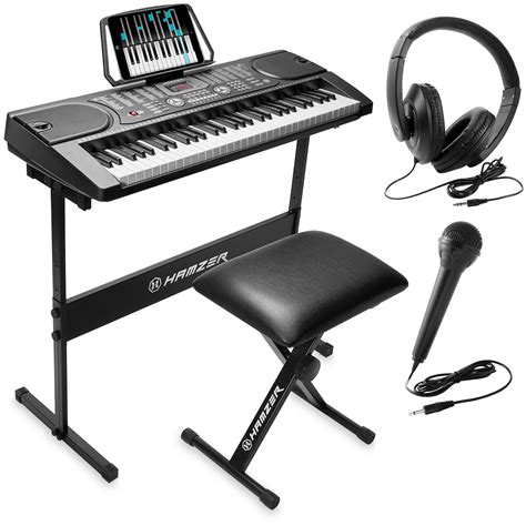 Hamzer 61-Key Portable Electronic Keyboard Piano with Stand, Stool ...