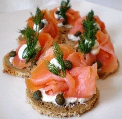 Smoked Salmon, Dill, Cream Cheese canapes. Wedding Food - Party food - event food - nibbles ...