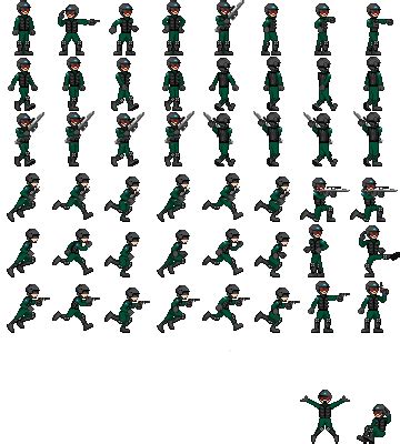 Sprite Sheet: Gun Soldier by lostchild14000 on DeviantArt