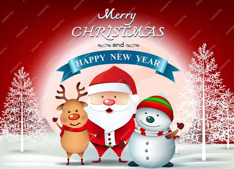 Premium Vector | Merry christmas everyone greeting card