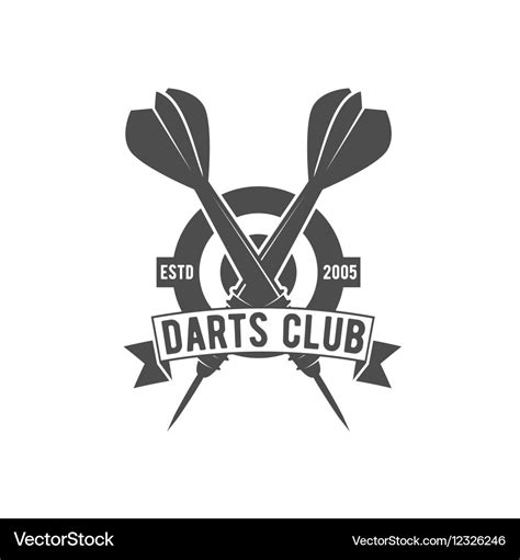 Darts label badge logo Royalty Free Vector Image