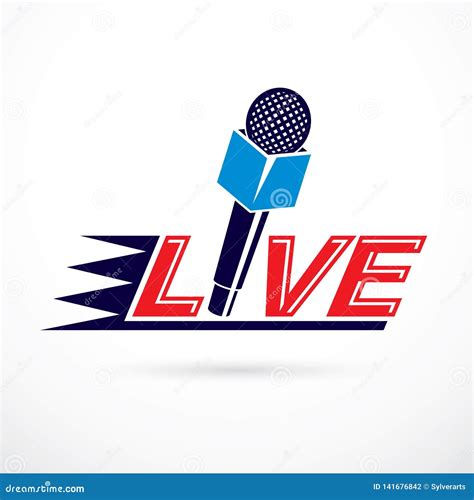 Journalism Theme Vector Logo Created with Microphone Illustration and ...