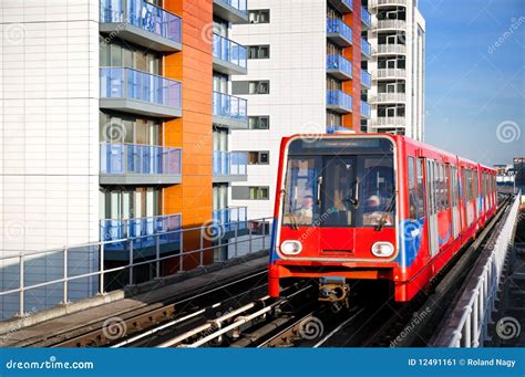 DLR train, London. stock image. Image of light, generic - 12491161