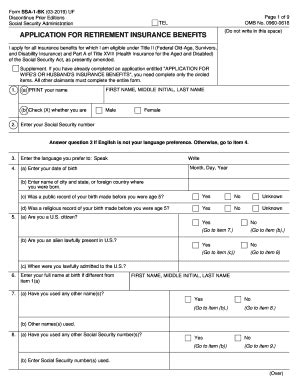 2019 Form SSA-1-BK Fill Online, Printable, Fillable, Blank - pdfFiller