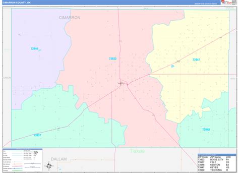 Cimarron County, OK Wall Map Color Cast Style by MarketMAPS - MapSales