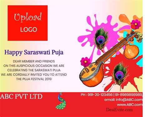 Saraswati Puja Invitation Format | Onvacationswall.com