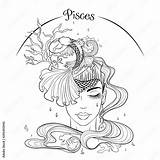 Zodiac Vector Illustration Of The Astrological Sign Pisces As A  sketch template