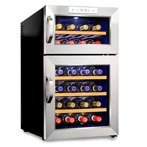 Ivation 24-Bottle Capacity Stainless Steel Dual Zone Cooling ...