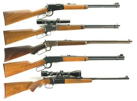 Five Rifles -A) Henry Lever Action .22 Rifle B) Browning Model BL 22 ...