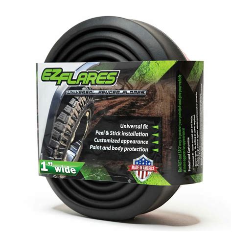 EZ Flares Universal Black Flexible Rubber Fender Flares Made in USA 4X4 ...