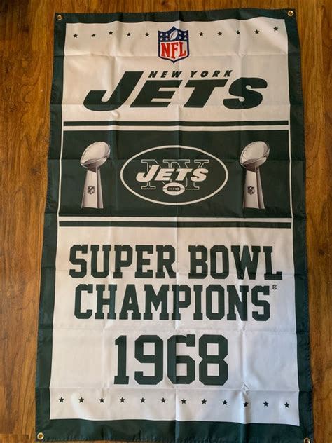 New York Jets Super Bowl Championship Banner Flag - Etsy