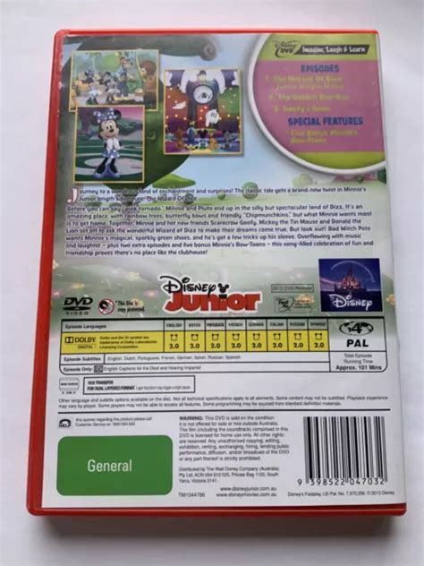 MICKEY MOUSE CLUBHOUSE MINNIE'S THE WIZARD OF DIZZ DVD R4 AUS in VGC $12.00 - PicClick AU