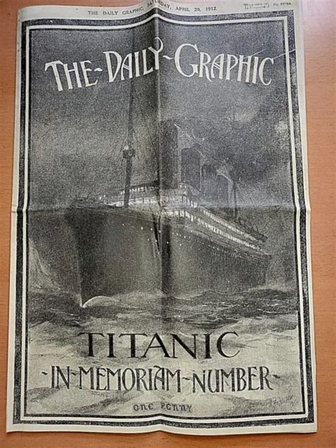 1912 TITANIC NEWSPAPER Daily Graphic Vintage Retro Disaster Antique Old ...