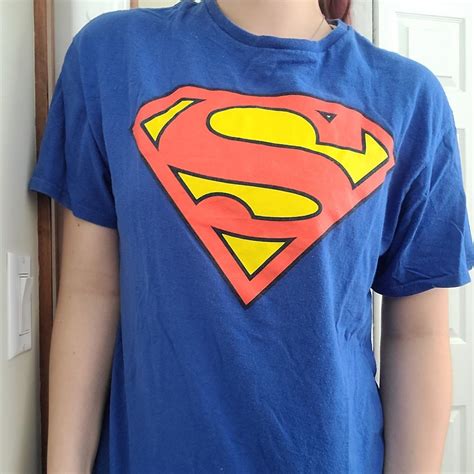 Superman logo shirt, worn once, size L #superman... - Depop