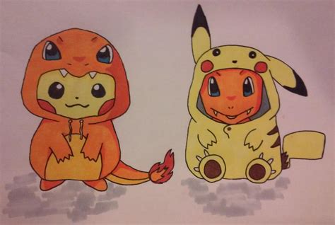 Pikachu Charmander by XxZEROxX77 on DeviantArt