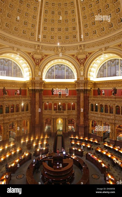 The Main Reading Room in the Library of Congress, Washington DC, USA ...