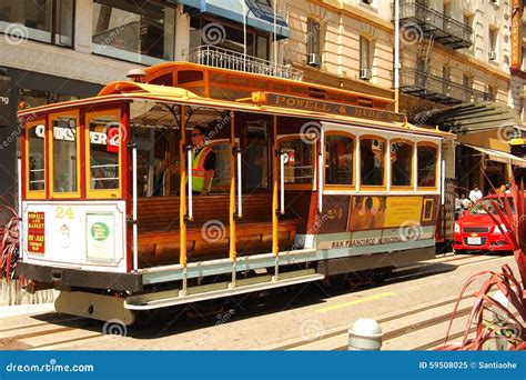 Tram at San Francisco editorial image. Image of streets - 59508025