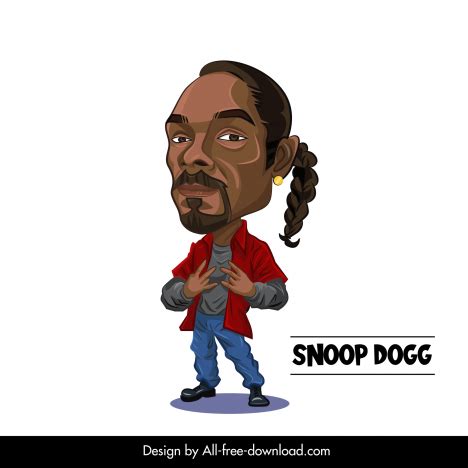 Rapper snoop dogg icon funny cartoon character sketch vectors stock in ...