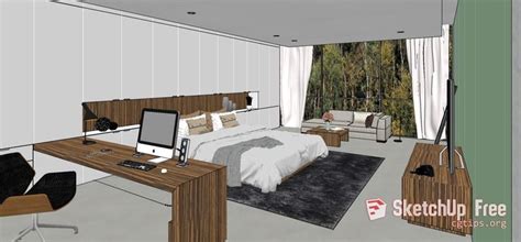 Free Download: 1672 Interior Bedroom Scene Sketchup Model