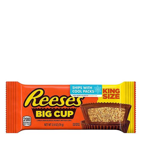 REESE'S Big Cup Milk Chocolate Peanut Butter, Gluten Free, Bulk Cups Candy King Size Packs, 2.8 ...