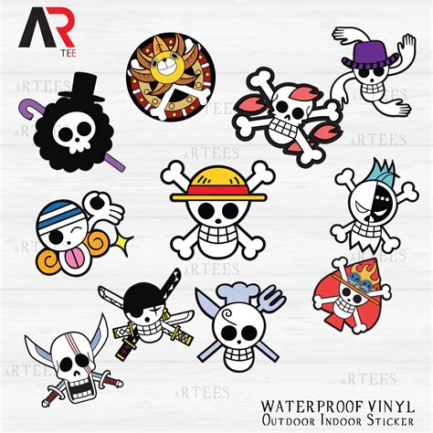 One piece Waterproof Sticker Outdoor Indoor sticker Anime lover design Luffy Strawhat Sticker ...