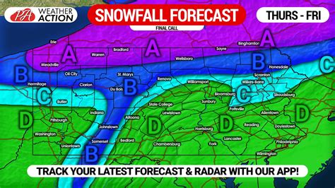 Final Call Snowfall Forecast for Thursday’s Rain to Snow Event + Lake ...