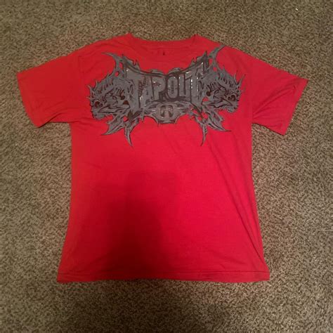 Red short sleeve tapout shirt cool design in the... - Depop