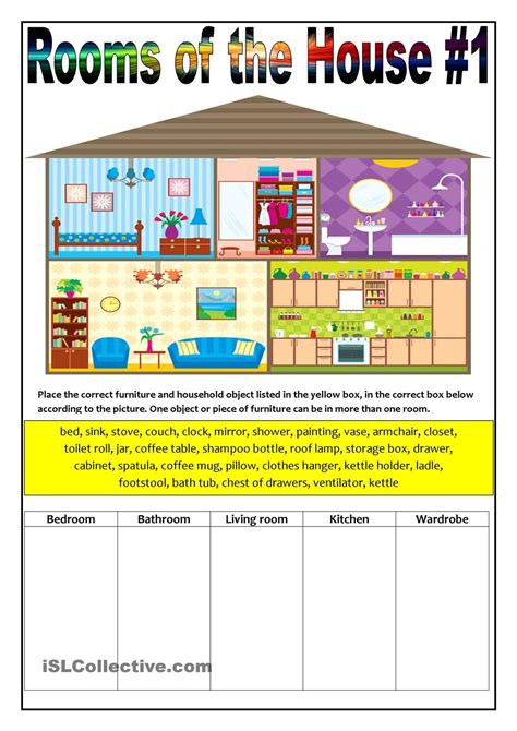 Rooms of the House #1 | Educacion ingles, Ingles para preescolar, Material escolar en ingles