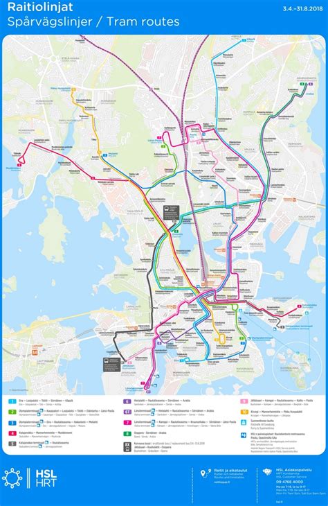 Helsinki tram map - Ontheworldmap.com