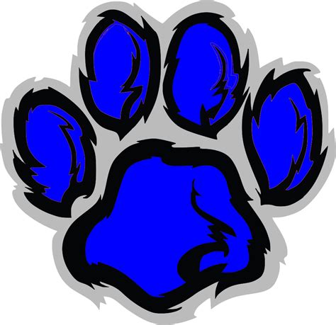 Blue Tiger Paw Print - ClipArt Best