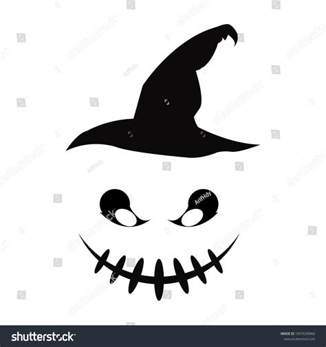 Scary Face Witch Hat Vector Illustration Stock Vector (Royalty Free ...